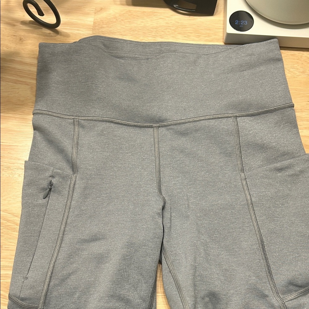 Athleta heathered Gray High-Waisted bike shorts